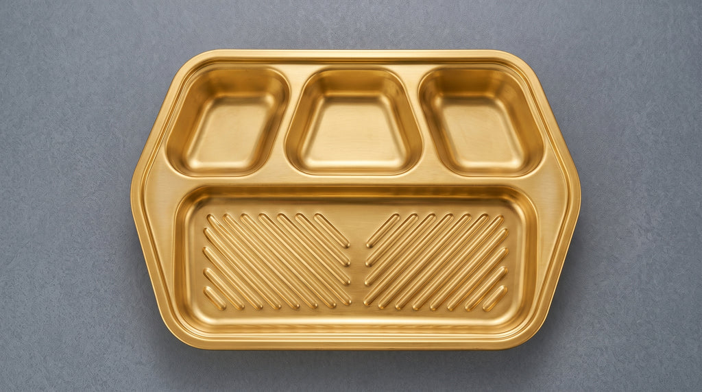 Golden 3-Compartment Serving Tray
